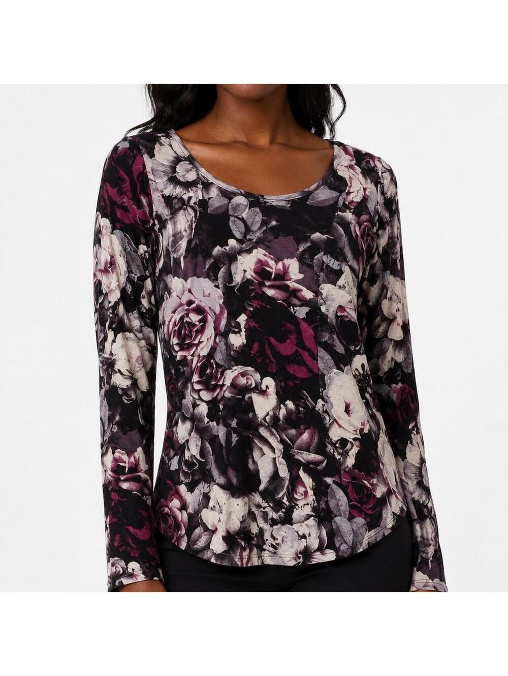 Moody Floral Soft Goth Long Sleeve Top | Simply Vera Vera Wang PL